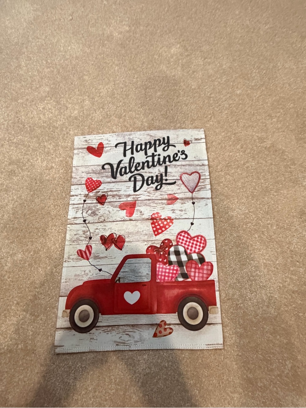 Valentine's Day Red Truck Garden Flag
